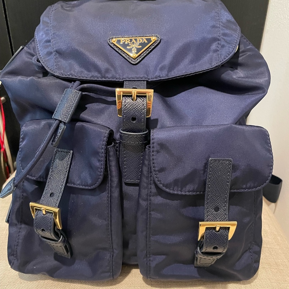 Prada Navy Blue Backpack